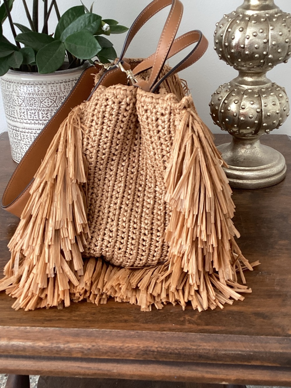 ETRO Raffia Fringe Tote Bag - Picture 4 of 5